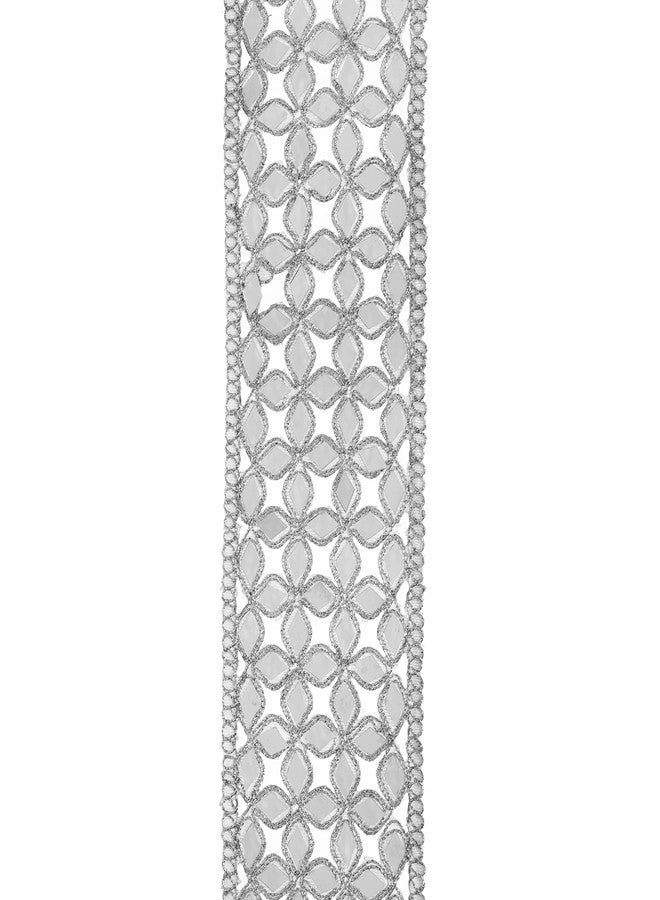CORIOX Shiny Mirror Lace 9 Meter Border for Dresses, Sarees, Suits, Blouses, Dupattas, Bags, Art and Craft. (Silver) - Image 4